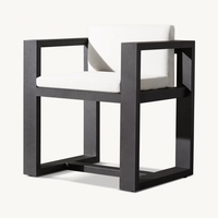 Offre Spéciale : Ensemble de Salle à Manger Extérieure Moderne en Aluminium pour Villa et Parc, Tissu Imperméable, Couleur Personnalisable