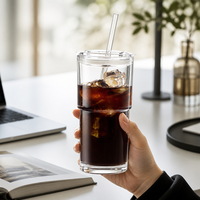 Mug de voyage réutilisable, écologique, anti-fuite, pour boissons froides, verre à café glacé avec couvercle