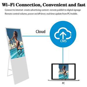 49 Inch Tầng Đứng Xách Tay Kiosk Totem Phương Tiện Truyền Thông Quảng Cáo Hiển Thị <span class=keywords><strong>Player</strong></span> <span class=keywords><strong>Lcd</strong></span> Kỹ Thuật Số Biển - Product Image 3