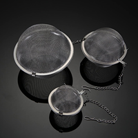 Infuseur à thé en acier inoxydable 304 de qualité alimentaire, boule à mailles fines pour thé en vrac avec chaîne et crochet pour la préparation du thé à la maison et en cuisine