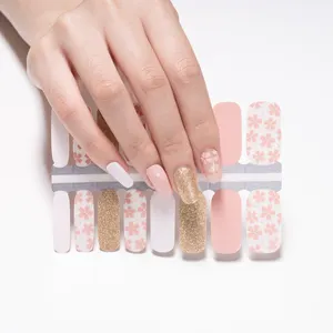 Huizi Factory Supplier Eco-friendly Self Adhesive DIY Glitter Fashion Nail Foil Art Decoration Nail Polish Stickers