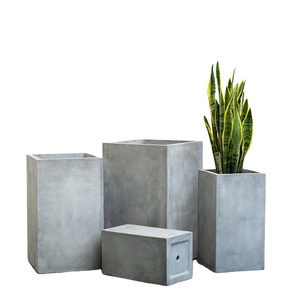Large Rectangular Plant Pot Big Fiberglass Planter Box Outdoor Fiber Clay Cement Garden Pots for plant