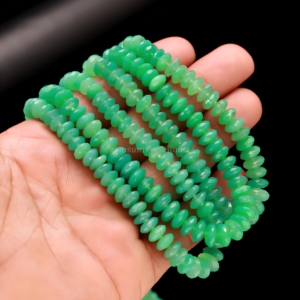 Cuentas de Crisoprasa Verde Corte Alemán en Forma de Rondelle de 7mm a 8mm, Cuentas de Piedras Preciosas Naturales Facetadas, Hilos de 16 Pulgadas para Fabricación de Joyería al por Mayor - Product Image 1