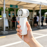 Ventilateur portable USB sans fil, mini ventilateur de poche rechargeable avec écran LED, léger, pour les voyages et le bureau