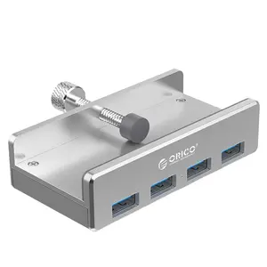 ORICO MH4PU USB集线器铝制外部MH4PU-P 4端口USB 3.0 Usb分离器，带10 30毫米可调夹，适用于Macbook Air笔记本电脑