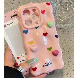 <span class=keywords><strong>Coque</strong></span> de téléphone portable 3D motif Nuages Ondulés Cœur Coloré avec découpe de précision pour Apple 17 Air, iPhone 16, 15, 14 Pro Max – Vente Flash - Product Image 3