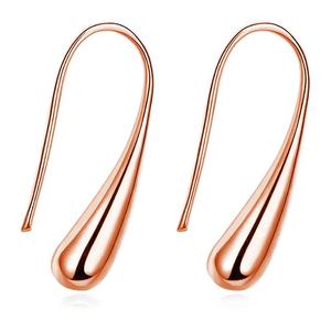 Orecchini pendenti a goccia in acciaio inossidabile, gioielli classici unisex alla moda, colore oro, per l'uso quotidiano - Product Image 6