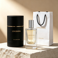 Flacon de parfum carré simple et haut de gamme, 25 ml et 100 ml, verre transparent avec couvercles dorés et argentés, étanche et durable