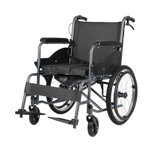 Fauteuil roulant pliant léger de 20 pouces pour personnes âgées, aide à la mobilité avec siège et sac de rangement, cadre gris - Product Image 3