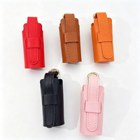 Nouvel Arrivage : Organisateur de Rouge à Lèvres Porte-clés en Cuir, Étui Portable pour Rouge à Lèvres et Brillant à Lèvres pour Femme, Mini Étui Personnalisable