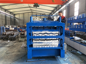 Hot Selling Metal Roofing Calamine Making Machine Three Layer Roof <b>Tile</b> Roll Forming Machine - Product Image 3