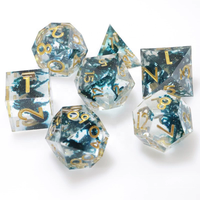 Jeu de RPG transparent fait à la main à bas prix dés en résine du MDN Sharp Edge pour joueur du MDN