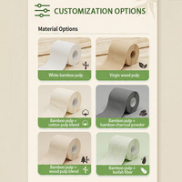 Papier toilette en bambou biodégradable, hypoallergénique, doux, résistant, sans peluches, éco-responsable, taille personnalisée OEM ODM pour la maison