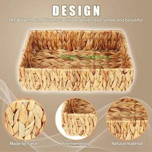 Vietnam Handmade Eco-friendly Water Hyacinth Multifunction Storage <b>Baskets</b> Large Small Natural Pantry <b>Shelf</b> Organizing Set Home - Product Image 4