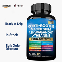 Vente en gros de 60 capsules d'ashwagandha, de magnésium, de L-théanine, de crinière de lion, complément de santé tout-en-un, extrait de plantes, 13 en 1 capsules