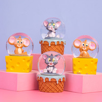 Contes de fées de la mode, château de princesse, artisanat en cristal pour enfants, boule de cristal en résine, verre transparent avec base à LED
