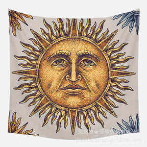 Tapisserie murale vintage européenne pour chambre, style Astrologie, avec motifs soleil, lune, étoiles, sorcellerie, créativité, pour dortoir - Product Image 1