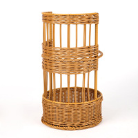 Handgemaakte, ecovriendelijke, waterdichte broodmand van zwart PP-rattan, geweven baguettehouder voor op de bakkerijbalie of aanrecht.