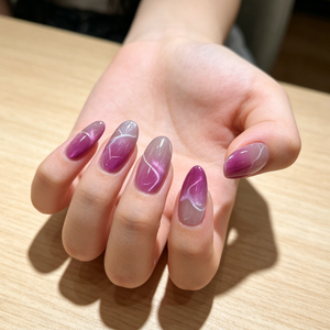 <span class=keywords><strong>Ongles</strong></span> press-on Dihang Purple Wave Style Cat Eye Almond - Product Image 3