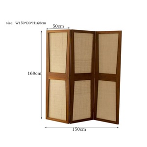Separadores de Ratán de Fábrica para Oficina en Casa, Dormitorio, Biombos de 4 Paneles, Separador de Ambientes, Divisores de <span class=keywords><strong>Pared</strong></span> de <span class=keywords><strong>Madera</strong></span> - Product Image 6