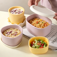 Boîte à lunch en silicone résistante aux hautes températures avec couvercle, pour micro-ondes et conservation au réfrigérateur, idéale pour le travail