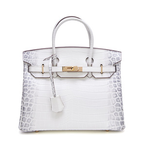 Sac en cuir véritable de crocodile blanc himalayen dégradé, résistant aux rayures et à l'eau, de luxe, classique, vintage, cadeau pour femme automne/hiver - Product Image 1