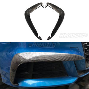 2 pièces de garnitures décoratives en fibre de carbone pour les prises d'air du pare-chocs avant et les séparateurs d'ailes pour Audi A3 A4 S3 S4 2017 2018 2019 - Product Image 1