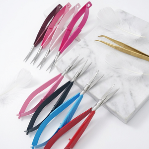 Ciseaux à cuticules professionnels en acier inoxydable, lame droite, revêtement en poudre colorée - Product Image 3