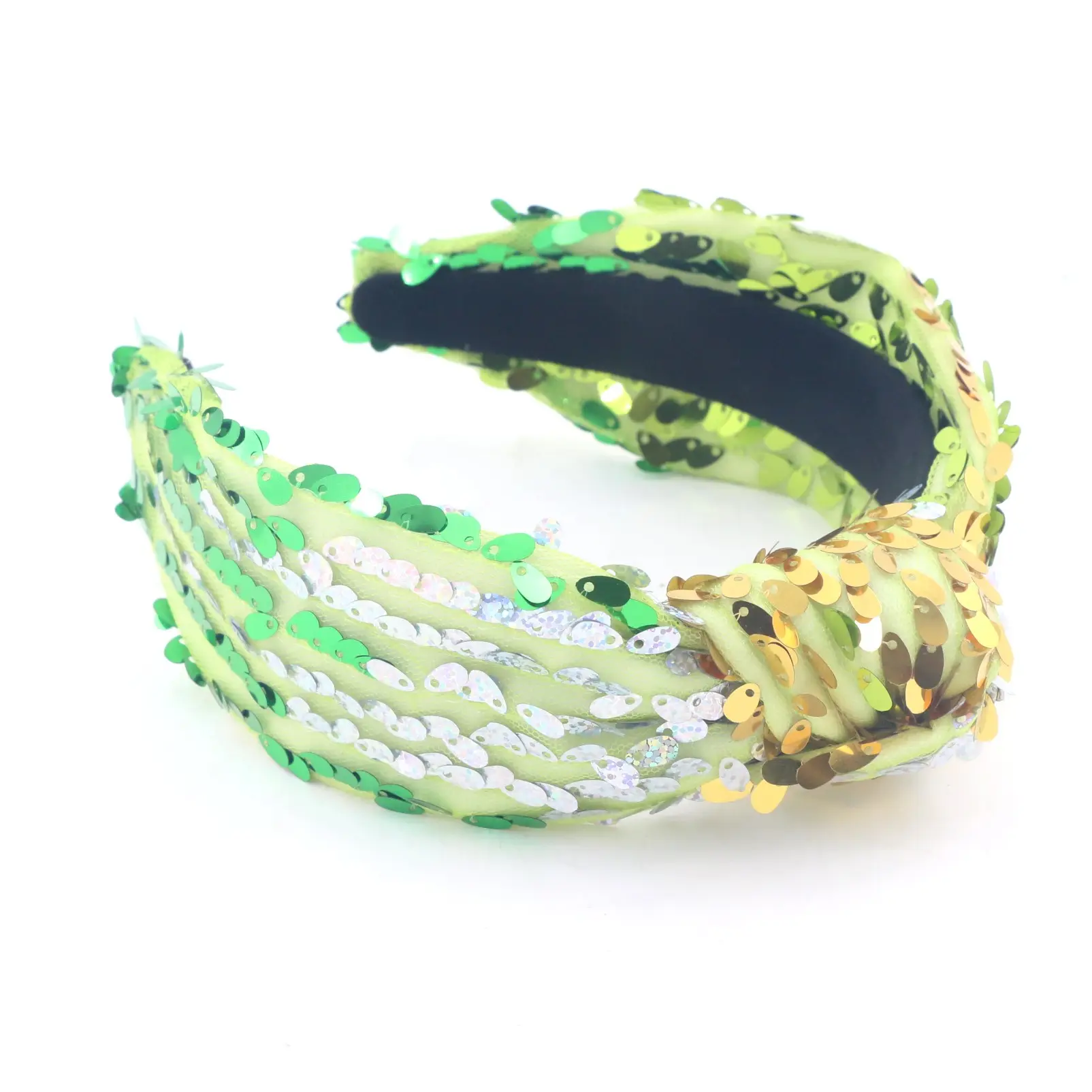 colorful rainbow sequin bling custom green gold headband for women designer hair accessories