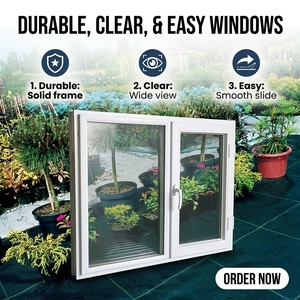 <span class=keywords><strong>Ventanas</strong></span> Corredizas Dobles de <span class=keywords><strong>PVC</strong></span>, Diseño Moderno, Protección de Acero Inoxidable, <span class=keywords><strong>Mosquitera</strong></span>, Abatibles, para Hotel, Sala de Estar, Cocina, Baño - Product Image 1