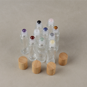Vente chaude verre Transparent 10ml cristal de guérison pierres semi-précieuses naturelles huile essentielle pierres précieuses bouteilles à bille roulante - Product Image 4