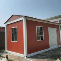 Maison modulaire en conteneur à toit incliné robuste pour salle d'isolement, bureau de chantier, solution de logement préfabriqué à faible coût