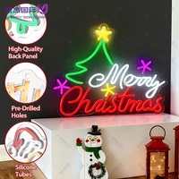 Joyeux Noël, enseigne au néon LED, lumière à intensité variable, décoration au néon de Noël, arbre de Noël, pour mur, fenêtre, chambre à coucher, mariage, bar, fête, enseigne au néon