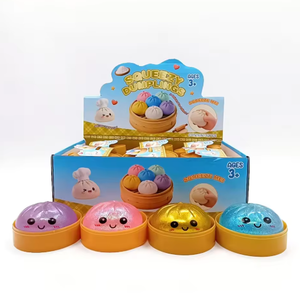 Jouet anti-stress mignon en forme de boulette scintillante, boulette vapeur souriante, jouet sensoriel coloré promotionnel en forme de boulette alimentaire - Product Image 6