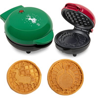 AIFA Mini gaufrier rond bonhomme de neige beignets gâteau pops assiettes gaufrier personnel petit déjeuner Snack Maker électrique Mini gaufrier