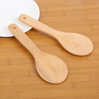 Cuillère à riz classique personnalisée en bois naturel durable antiadhésive, très vendue, pour cuiseur à riz de cuisine