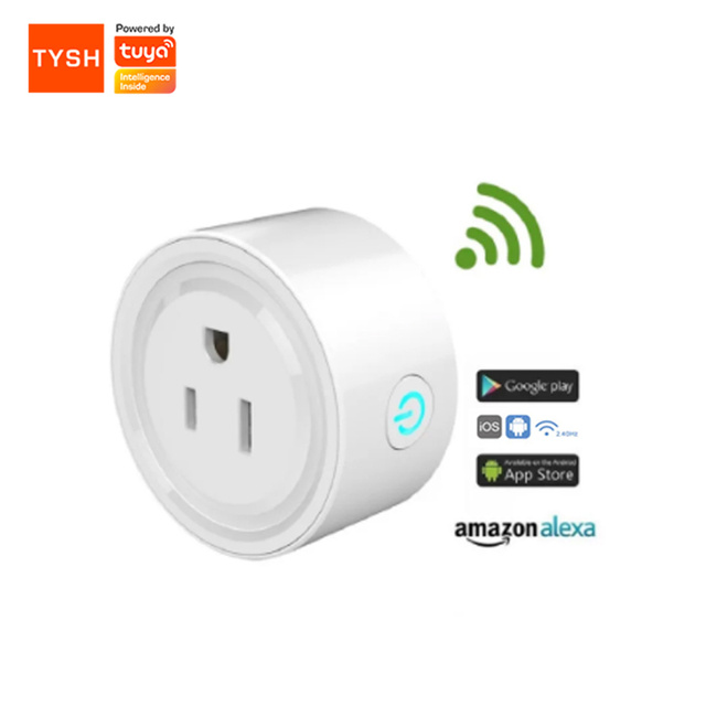 TYSH Smart Life Rechargeable Voice Timing Wifi Plug Outlet Smart Plug Works with Alexa Tuya App