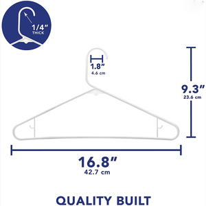 Nhà máy cung cấp thẳng trắng móc nhựa với móc, nhiệm vụ nặng nề nhựa quần áo móc - Product Image 2