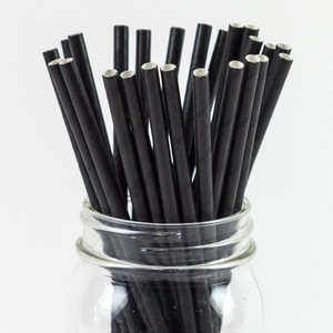 Black Paper Cocktail <b>Straws</b> 14.5cm Disposable Party <b>Drink</b> Accessory - Product Image 1