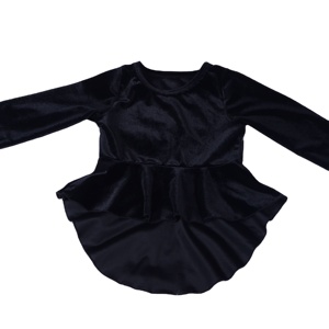 Wholesale Ruffle Shirts for Baby Girls Beautiful Velvet High-Low Peplum Tank <b>Top</b> - Product Image 2