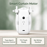 Moteur de rideau intelligent Best Seller pour maison connectée, Zigbee+RF, à piles, avec télécommande, pour système de rail T/U et stores