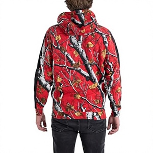 Sudadera con Capucha Estampada Camuflaje Rojo de Moda, Estilo Urbano Gráfico, Manga en Contraste, Top Casual con Capucha, Venta al por Mayor OEM Personalizado EE. UU. - Product Image 6