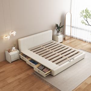 Usine garçon <span class=keywords><strong>fille</strong></span> matelas pouf stockage <span class=keywords><strong>lit</strong></span> ensemble ascenseur peluche cuir tissu plate-forme haut-rembourré cadre en bois enfants dessin animé lits - Product Image 1