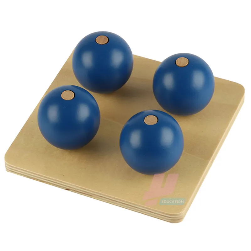 LT046 Montessori Kinder Holz Bildungs Kinder Spielzeug Vier Blauen Kugeln Auf Kleine Pegs