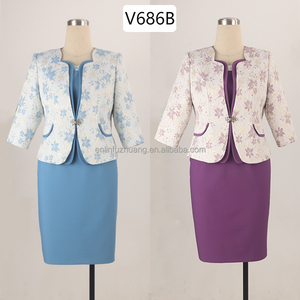 Venta Directa de Fábrica, Trajes Formales de 2 Piezas para Mujer, Tallas Grandes, Vestidos para Iglesia, 100% Poliéster, Largo hasta la Rodilla, Ropa para Ocasiones Especiales - Product Image 2