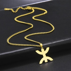 Colliers Symbole Berbère Africain pour Hommes Femmes, Acier Inoxydable Style <span class=keywords><strong>Kabyle</strong></span> Ethnique, Bijoux Amulette Cadeaux - Product Image 4