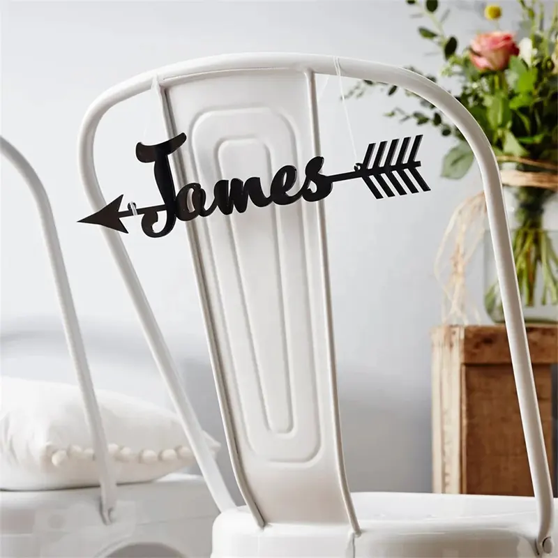 Персонализированные акриловые знаки для свадебных стульев цветные свадебные зарезервированные подвесные таблички для свадебного декора вывески для стульев