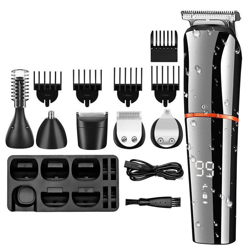 6 в 1, профессиональные электрические машинки для стрижки волос с ЖК-дисплеем