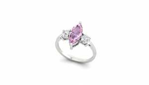 แหวนทองคำขาว 14KT ประดับพลอยมาร์คีส์เพาะเลี้ยงในห้องปฏิบัติการและเพชรเพาะเลี้ยงในห้องปฏิบัติการที่ได้รับการรับรอง - Product Image 6