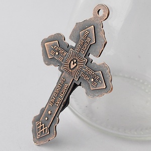 Ciondolo con croce e croce di Pardon cattolico placcato in rame antico in lega di zinco metallo 55x33mm regalo <span class=keywords><strong>poli</strong></span> sacchetto pendenti con ciondoli religiosi - Product Image 6